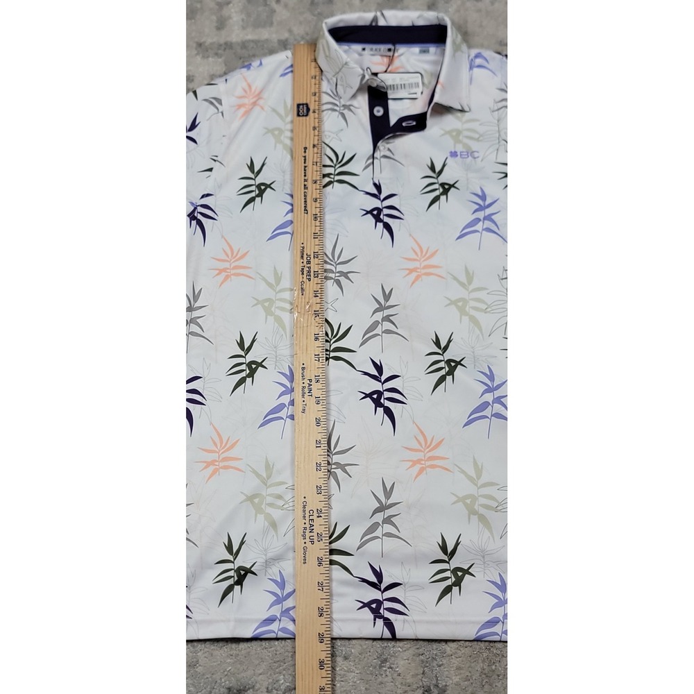 NWT Black Clover MEN'S All Over Tropical Print Golf Live Lucky Polo Shirt MED - Picture 7 of 7